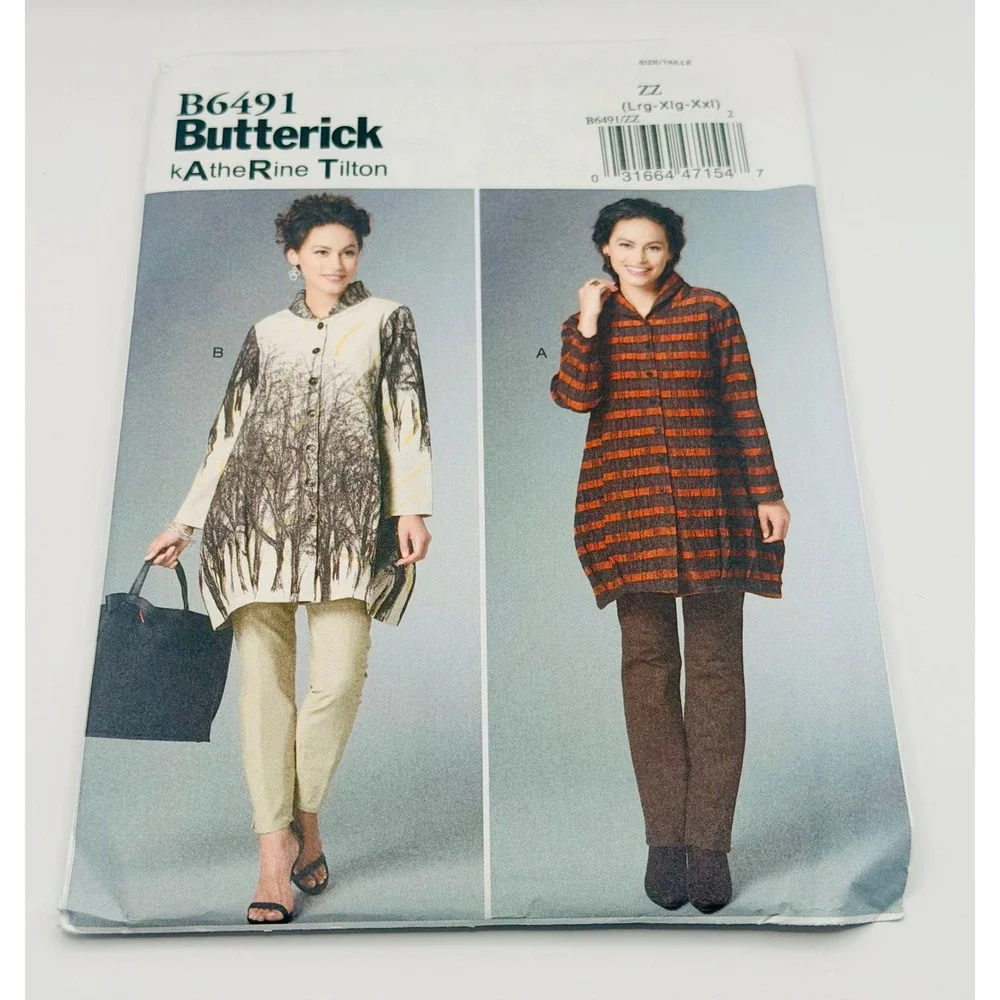 Butterick Sewing Pattern B6491 Katherine Tilton Misses Shirt Tunic Sizes L-XXL